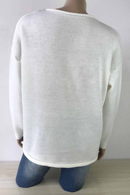 Contrast Loose Sweater