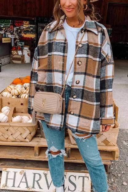 Big Plaid Coat Tops(6 Colors)