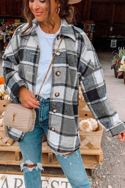 Big Plaid Coat Tops(6 Colors)