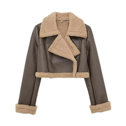Female Short Turn-down Long Winter High Street Coat