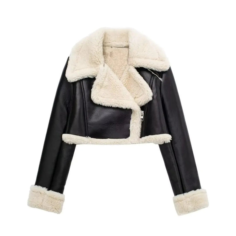 Female Short Turn-down Long Winter High Street Coat
