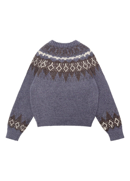 Cozy Tartan Wool Blend Zip-up Sweater