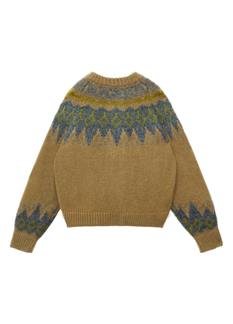 Cozy Tartan Wool Blend Zip-up Sweater