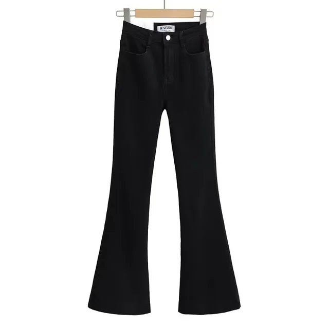 Flare Jeans Summer Bodycon Long Denim Pants Blue Elastic Y2k Trousers High Waisted Jeans