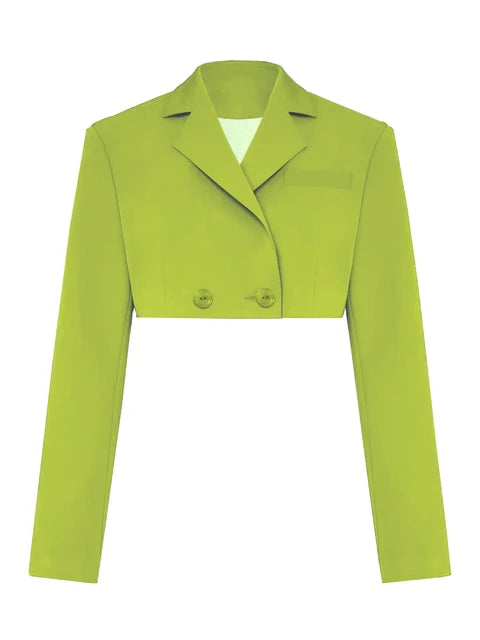 Black Blazer Sets Two Piece Cropped Blazer Jacket Coat and Mini Skirts Sets for Suit