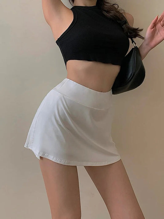 Dressbetty - Tennis High Waist Culottes A-line Mini Skirt