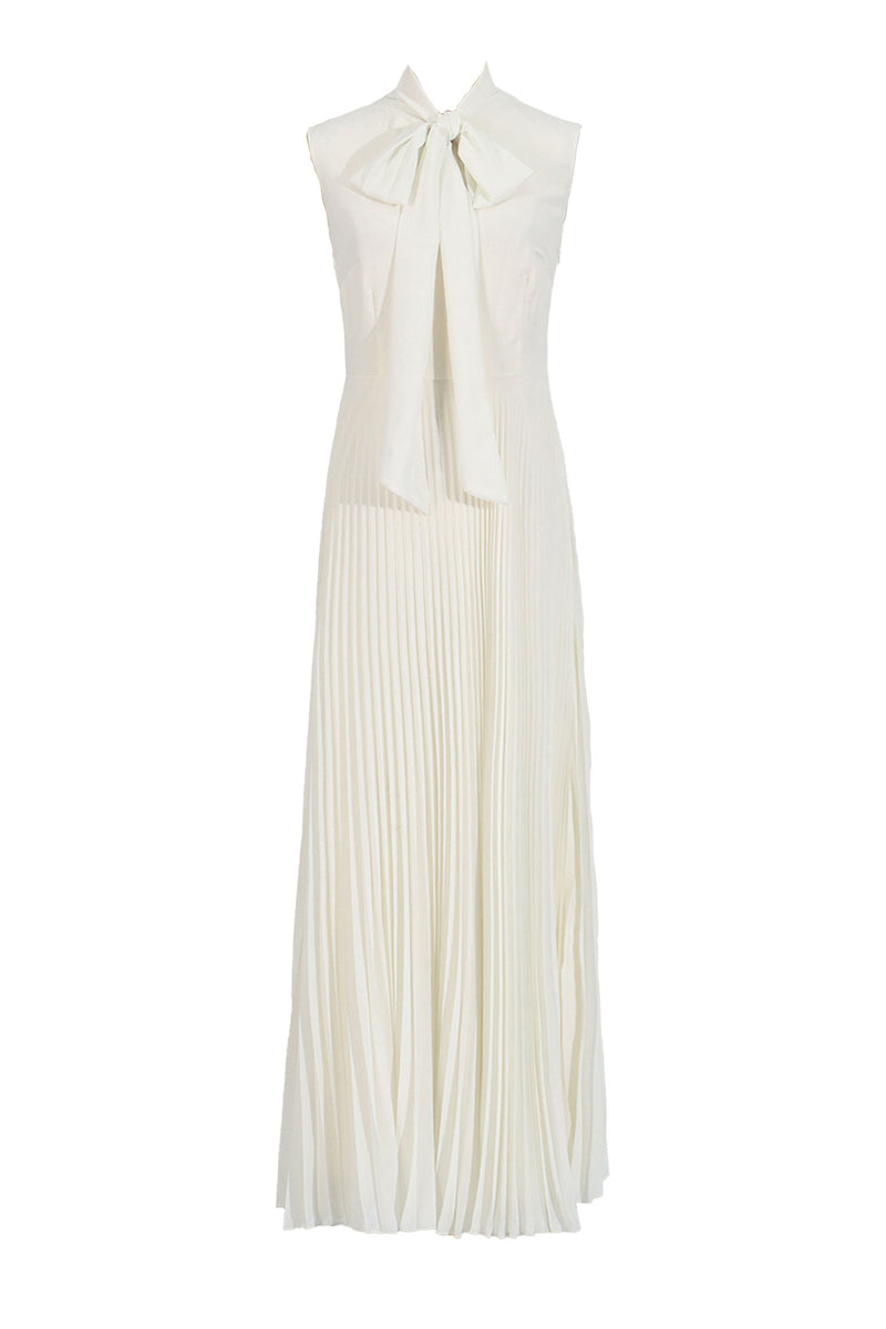 Tennyson White Bow Sleeveless Maxi Dress