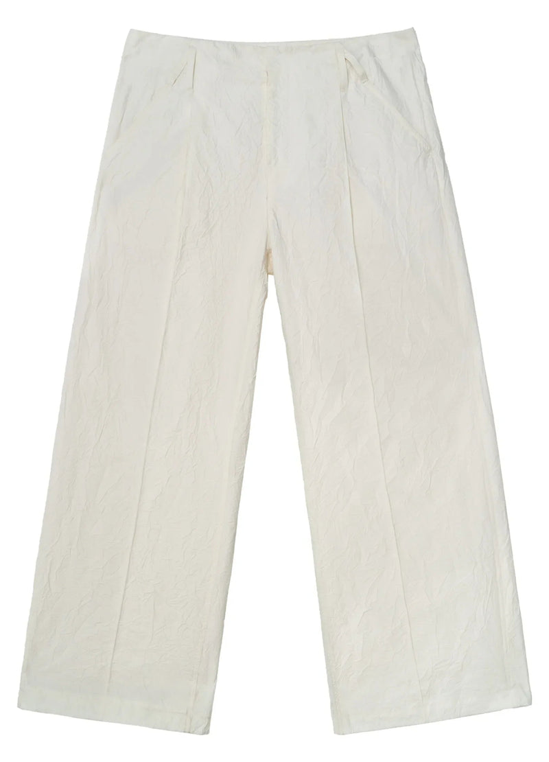 Textured Loose Wide-leg Pants