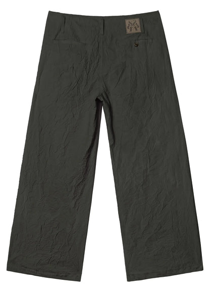 Textured Loose Wide-leg Pants
