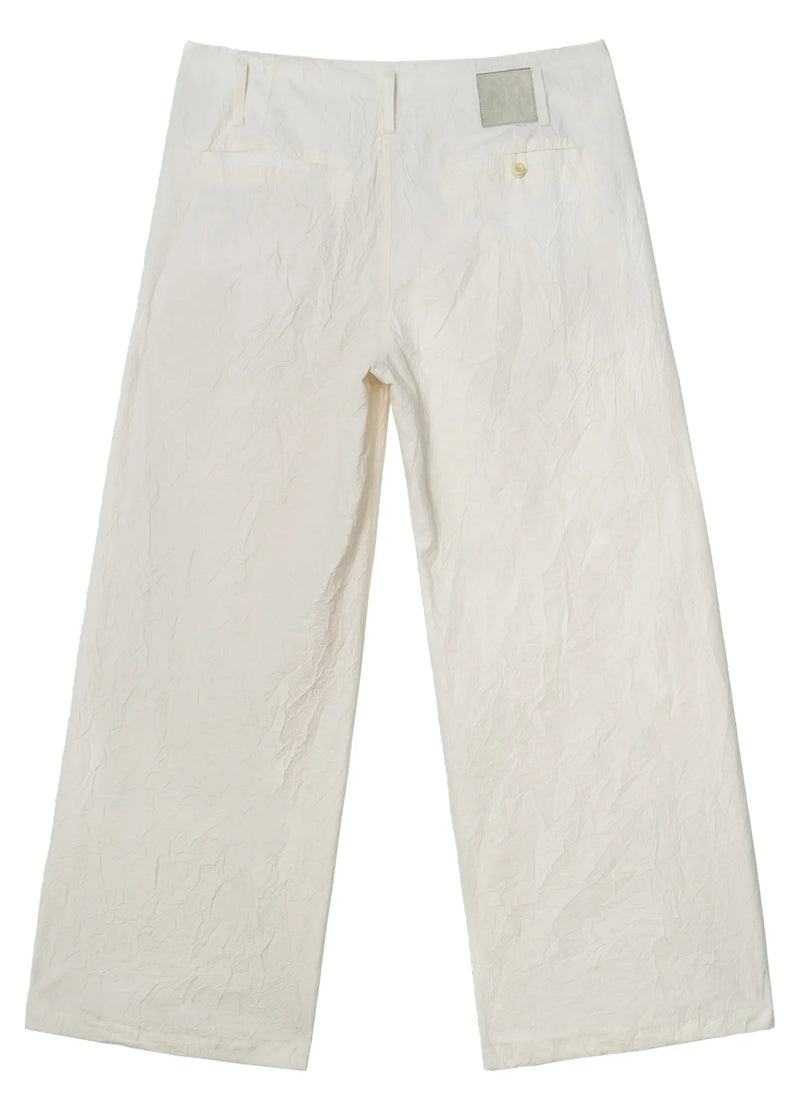Textured Loose Wide-leg Pants