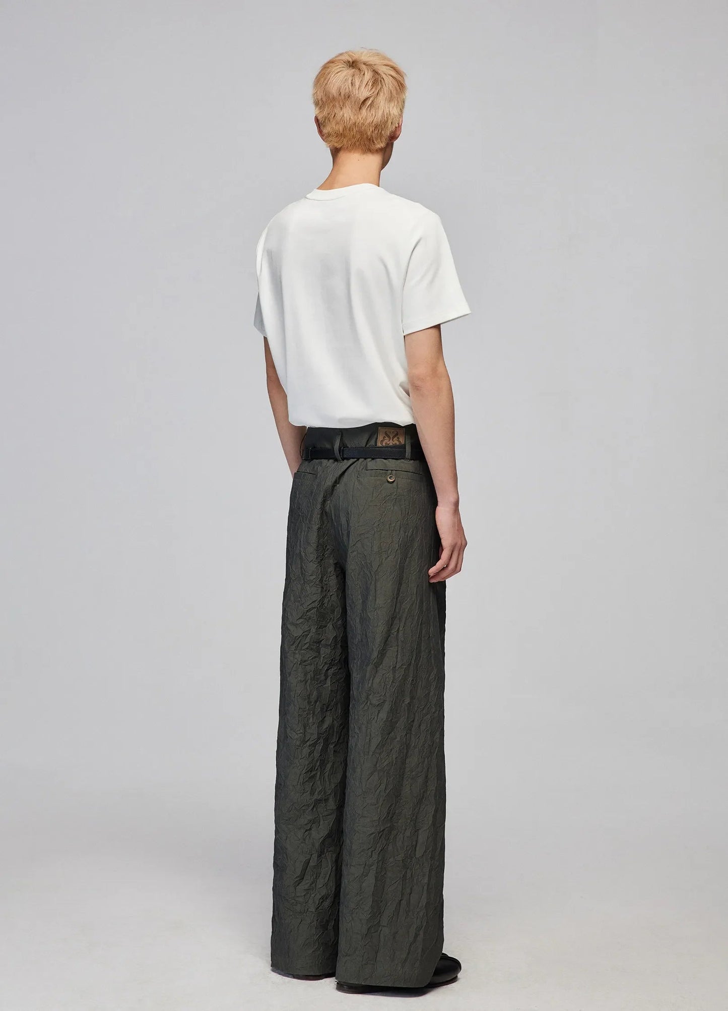 Textured Loose Wide-leg Pants