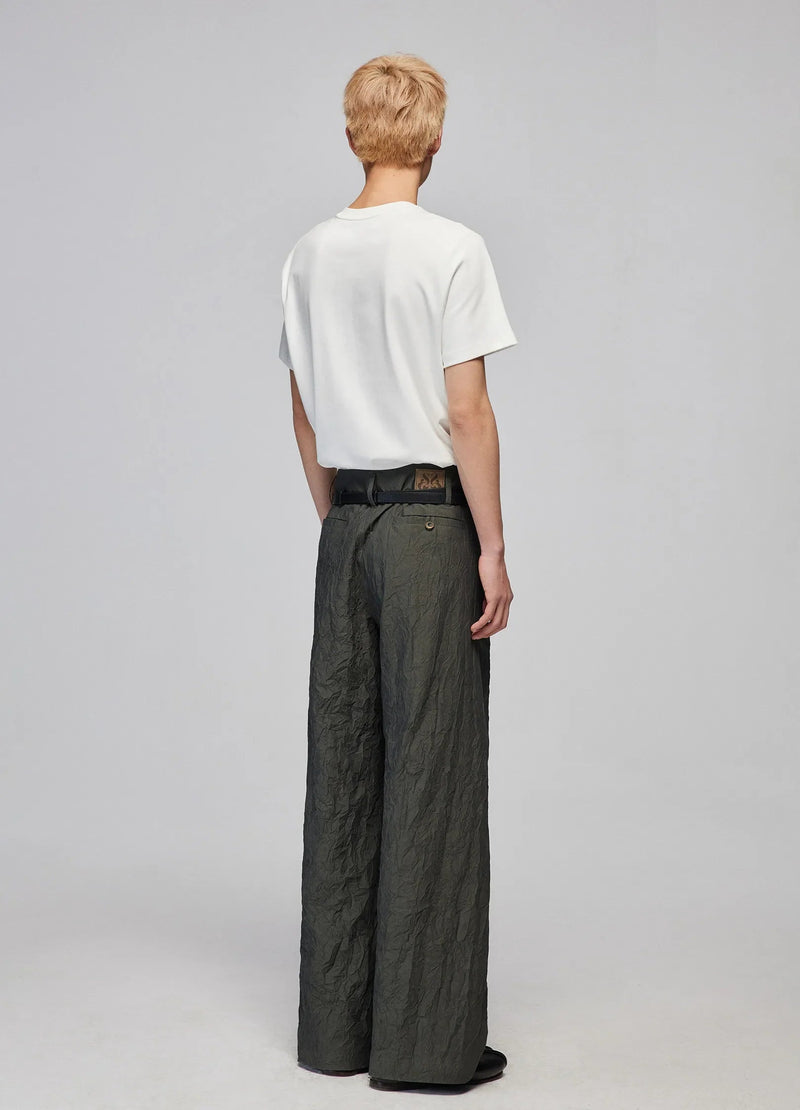 Textured Loose Wide-leg Pants