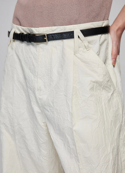 Textured Loose Wide-leg Pants