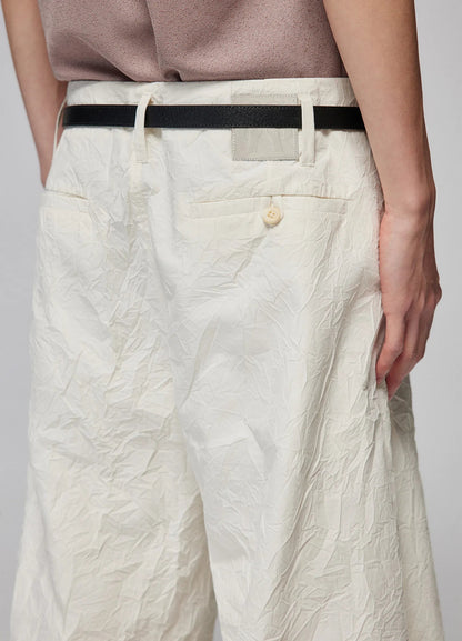 Textured Loose Wide-leg Pants