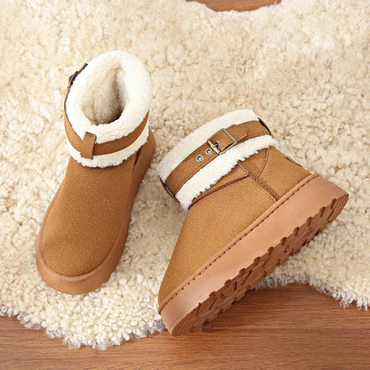 Thick Bottom Fleece-lined Winter Boots Cotton Warm Shoes Integrated Leather Outerwear New Style Snow Boots
