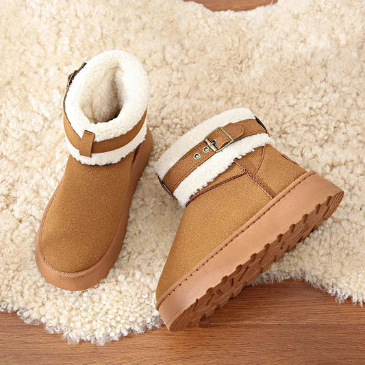 Thick Bottom Fleece-lined Winter Boots Cotton Warm Shoes Integrated Leather Outerwear New Style Snow Boots