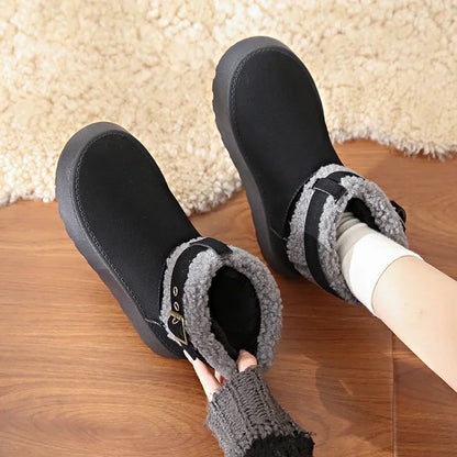 Thick Bottom Fleece-lined Winter Boots Cotton Warm Shoes Integrated Leather Outerwear New Style Snow Boots