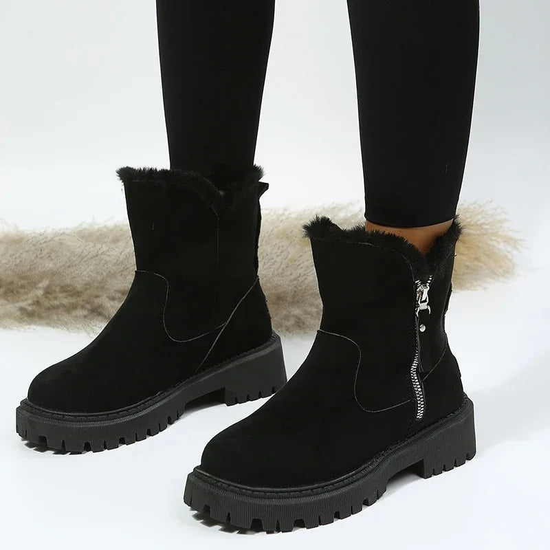 Thick Plush Non-slip Faux Suede Warm Cotton Stylish Snow Boot