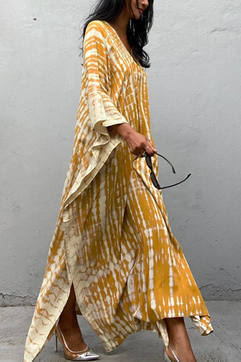 Tie Dye Slit Beach Cover-up Maxi Dress