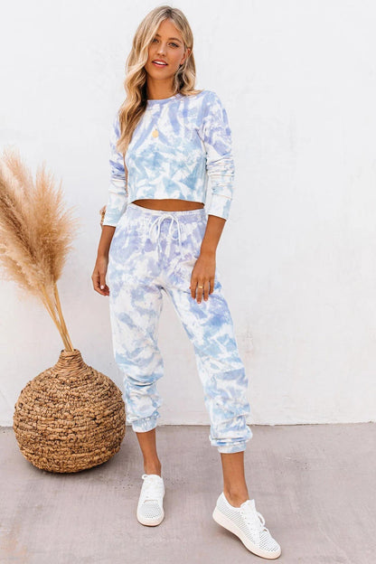 Tie-dyed Sweatshirt Long Pants Set