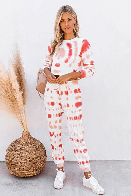 Tie-dyed Sweatshirt Long Pants Set