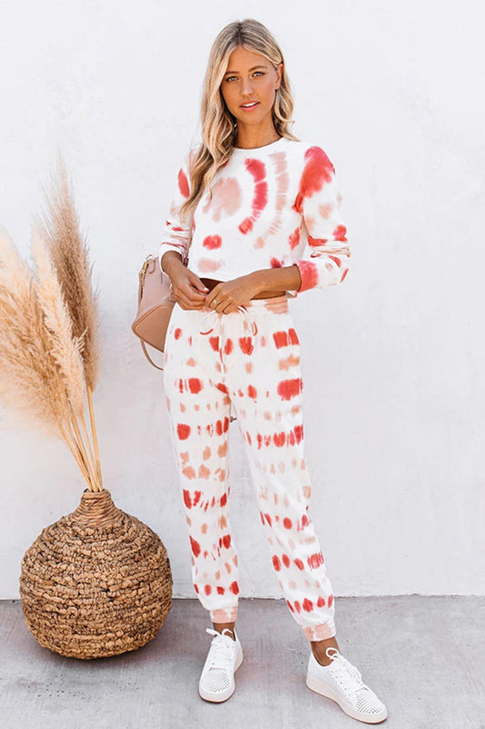 Tie-dyed Sweatshirt Long Pants Set