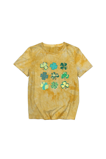 Tie-dye Clover Printed T-shirt