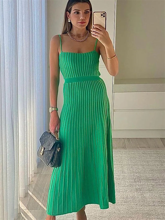 Backless Ribbed Maxi Dress for Summer New Holiday Party Stretch High Waist Bodycon Maternity Dresses Knit Sundress