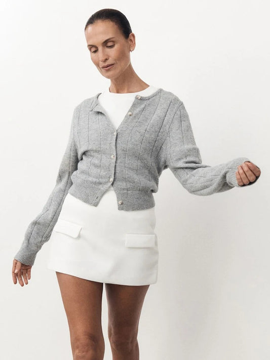 Knit Long Sleeve Loose High Waist Female Summer Cardigan