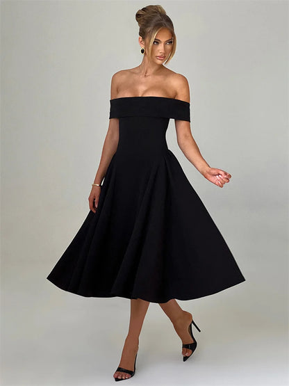 Black Maxi Dress Female High Waist Slim Zipper Patchwork Backless Dress ’s Party Dress New