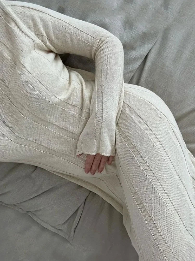 Loose High Waist Long Dress Female Long Sleeve Pullover Dress Knitwear Winter Maxi Dress