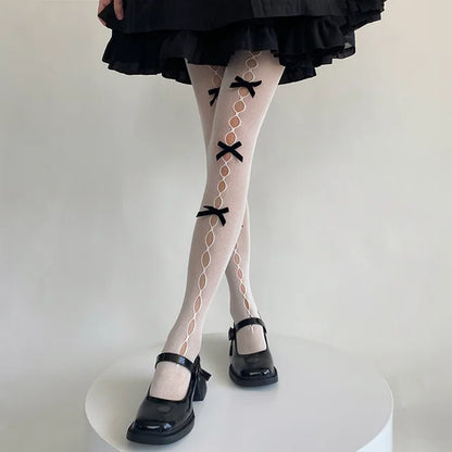Hollow Out Bow Pantyhose Tights – Skinny Stockings for