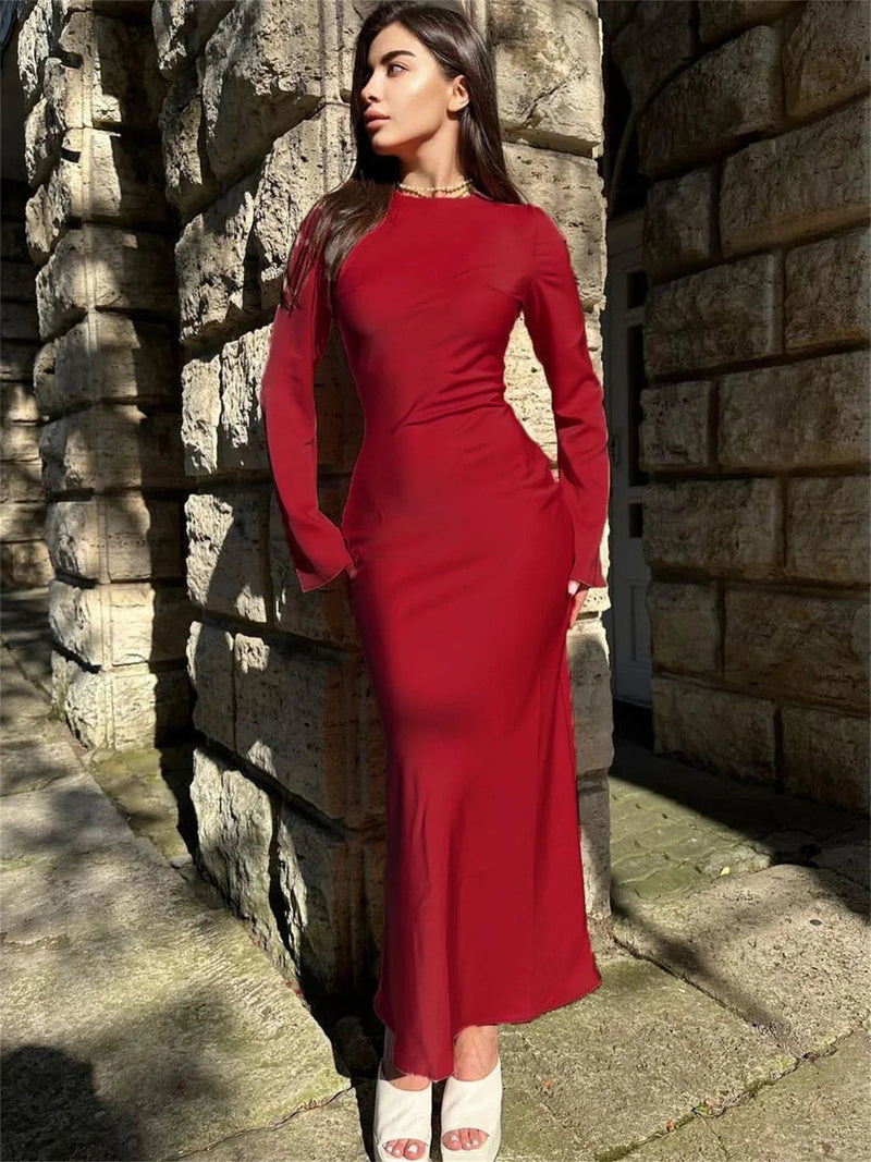 Autumn Long Sleeve Party Maxi Dress