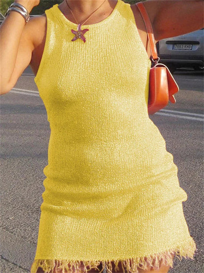 See-through Hollow-out Mini Dress