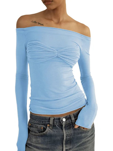 Short Sleeve Mesh Top Shirt for Off-shoulder See-through Knit Pullover Summer Sheer New T-shirt