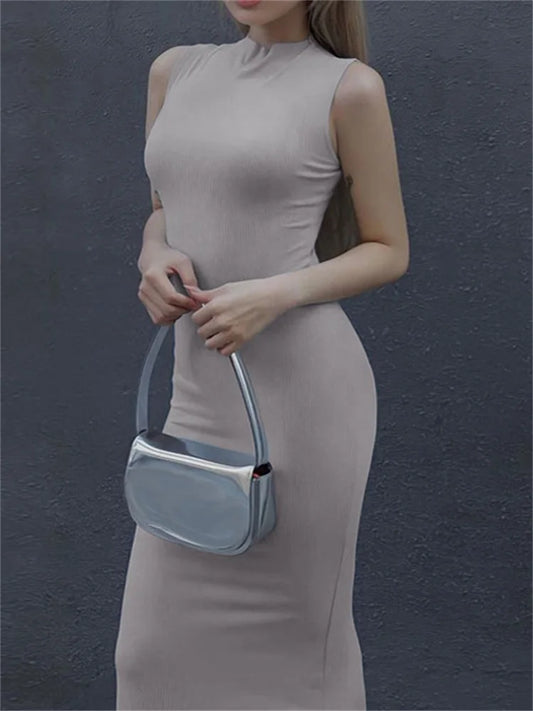 For Sleeveless Maxi Dress Slim Off-shoulder High Street Bodycon Dress Party Gown Summer Maxi Dress