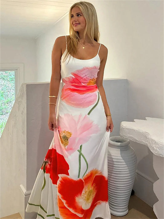 Summer Printed Halter Dress for – Beach Holiday Maxi Dress