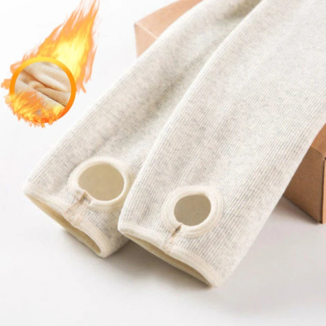 Warm Fleece Lined Super Thick Warm Leggings Winter Spandex Ribbed Slim Pattern Leggins Winter High Waist Basic Pants