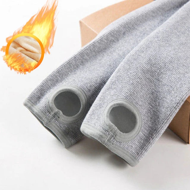 Warm Fleece Lined Super Thick Warm Leggings Winter Spandex Ribbed Slim Pattern Leggins Winter High Waist Basic Pants