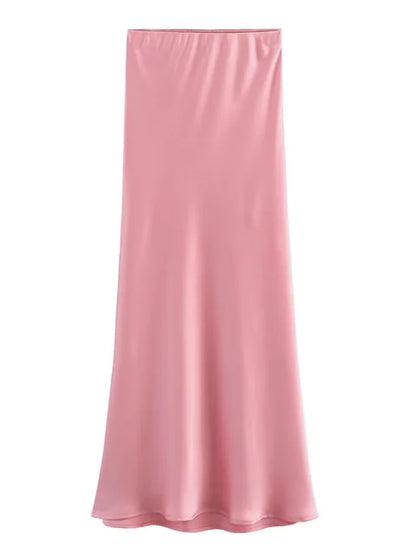 White High Waist Slim Maxi Skirt – Patchwork Summer Long Skirt
