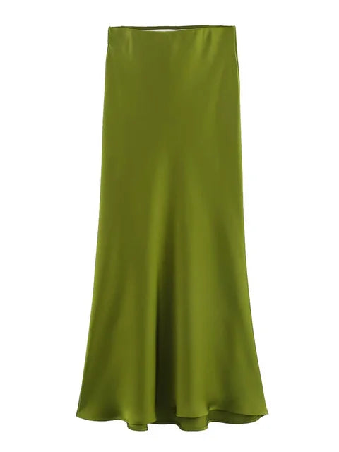 White High Waist Slim Maxi Skirt – Patchwork Summer Long Skirt