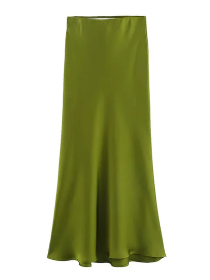 White High Waist Slim Maxi Skirt – Patchwork Summer Long Skirt