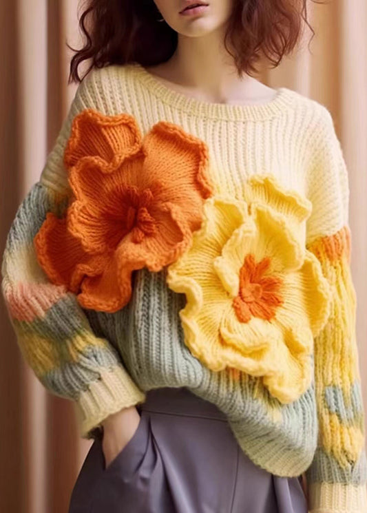 Unique Apricot Cozy Cotton Knit Sweaters Long Sleeve Qs029