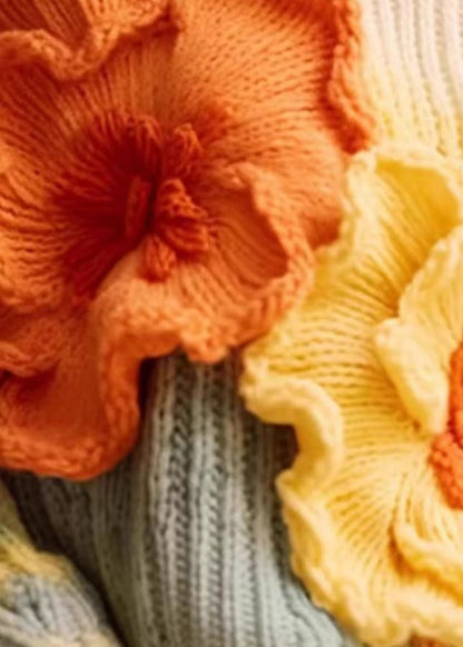 Unique Apricot Cozy Cotton Knit Sweaters Long Sleeve Qs029