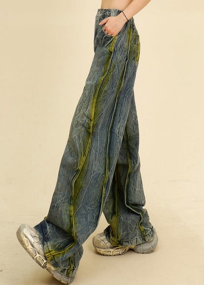 Unique Blue Pockets High Waist Denim Pants Summer Pp019