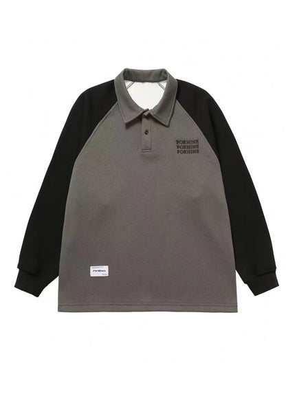 Unique Dark Grey Peter Pan Collar Patchwork Warm Fleece Sweatshirt Fall Eq006