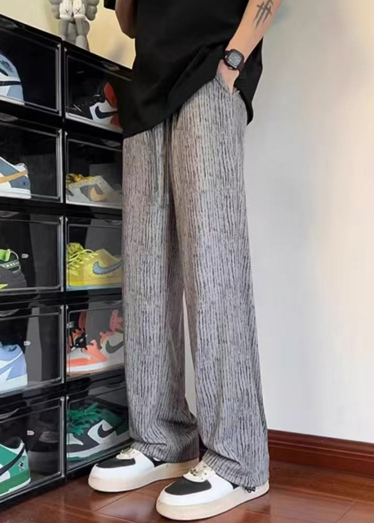 Pants Cotton Unique Grey Print Oversized Clothing