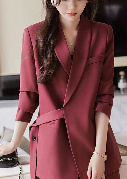 Unique Mulberry Oversized Spandex Coats Spring Yj037