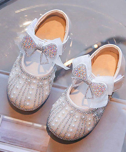 Unique Shoes Buckle Feet Zircon Kids Flat Pearl Strap