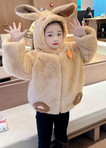 Unique Pink Carrot Mink Velvet Thick Hoodie Coat Winter Wl030
